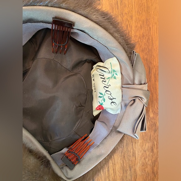 Incredible Vintage 1950s 1960s Mink Fur Hat by Amrose NY with Foot and Ribbon - Picture 15 of 15